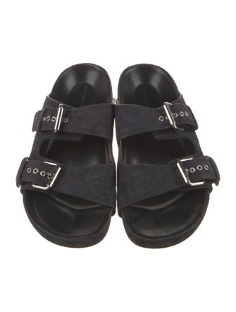 Isabel Marant Suede Embroidered Accent Slides