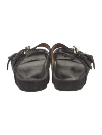 Isabel Marant Suede Embroidered Accent Slides
