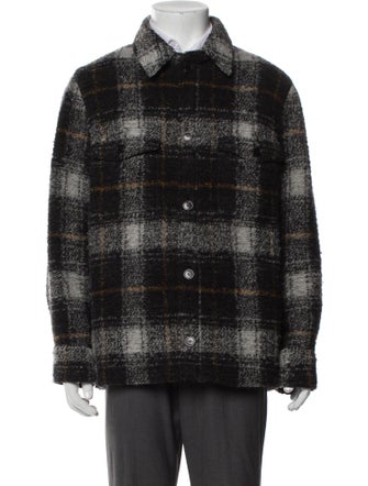Isabel Marant Wool Plaid Print Peacoat