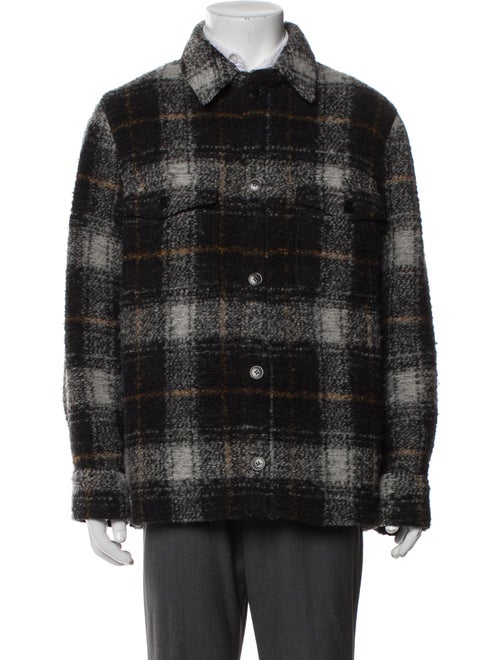 Isabel Marant Wool Plaid Print Peacoat