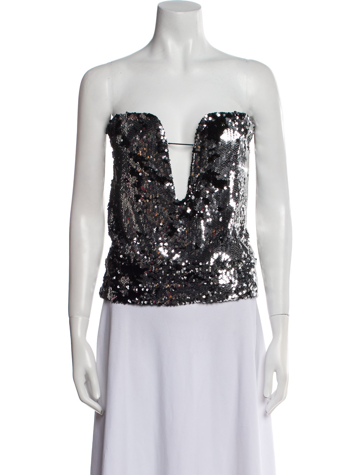 Isabel Marant Printed Strapless Crop Top