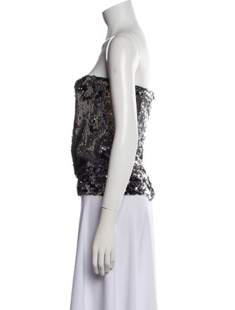 Isabel Marant Printed Strapless Crop Top