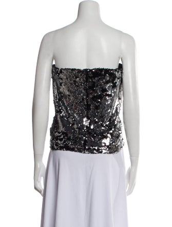 Isabel Marant Printed Strapless Crop Top