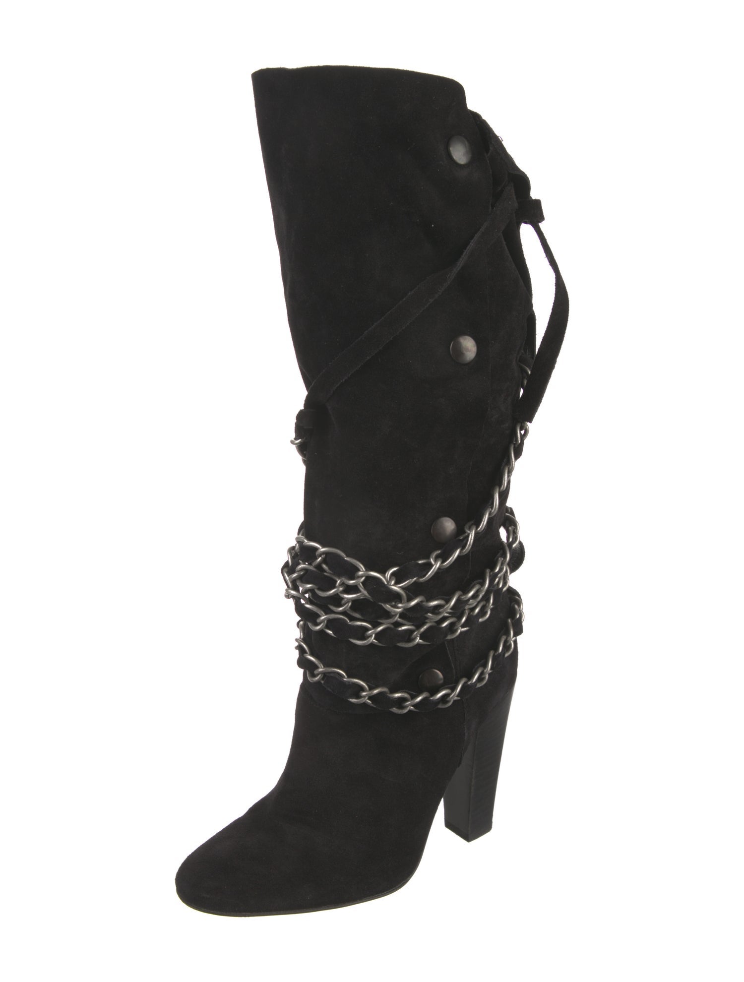 Isabel Marant Suede Chain-Link Accents Boots