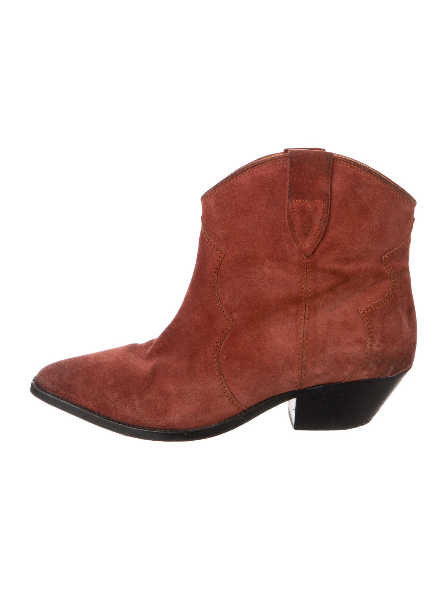 Isabel Marant Suede Colorblock Pattern Western Boots