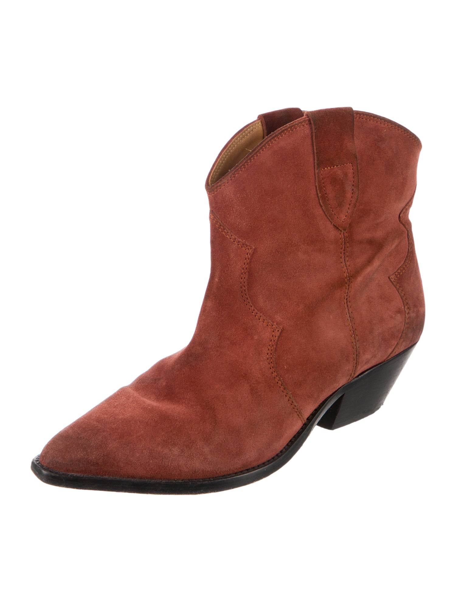 Isabel Marant Suede Colorblock Pattern Western Boots