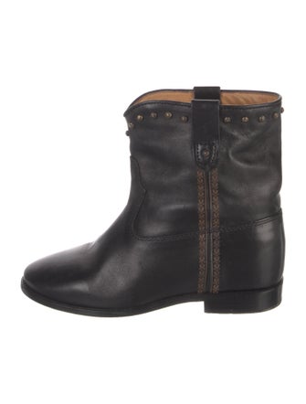 Isabel Marant Leather Studded Accents Moto Boots