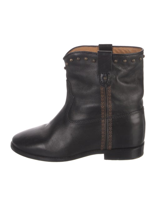 Isabel Marant Leather Studded Accents Moto Boots