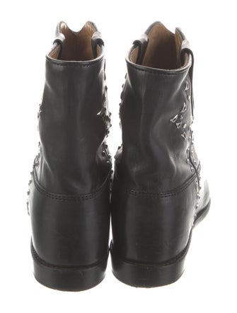 Isabel Marant Leather Studded Accents Combat Boots