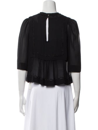 Isabel Marant Silk Crew Neck Crop Top