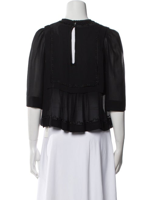 Isabel Marant Silk Crew Neck Crop Top