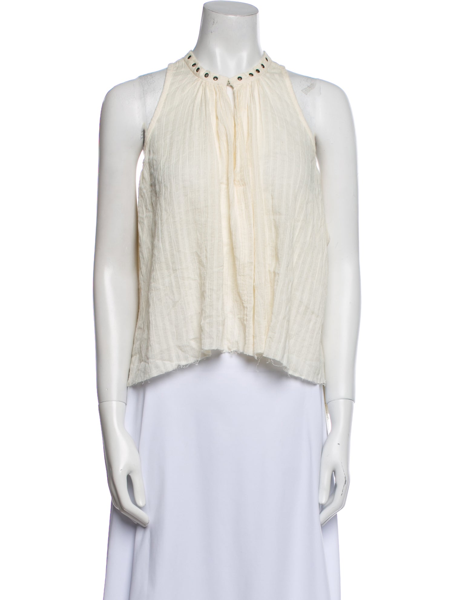 Isabel Marant Mock Neck Sleeveless Crop Top