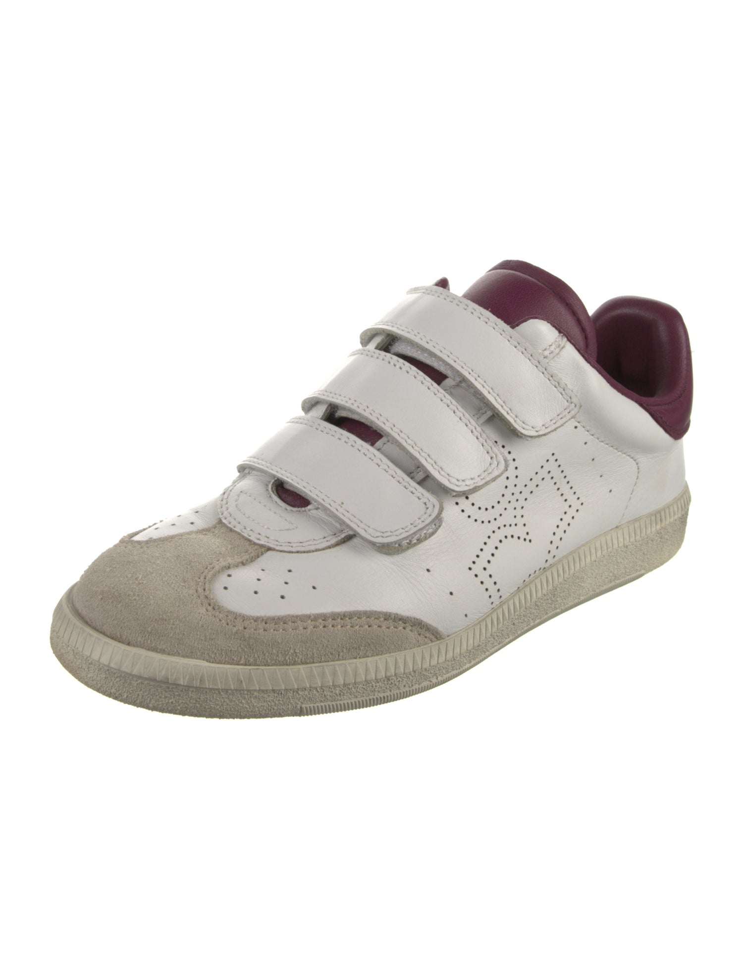 Isabel Marant Leather Colorblock Pattern Sneakers