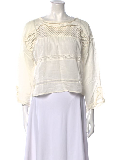 Isabel Marant Bateau Neckline Long Sleeve Crop Top