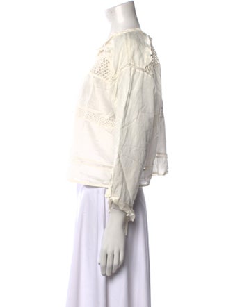 Isabel Marant Bateau Neckline Long Sleeve Crop Top