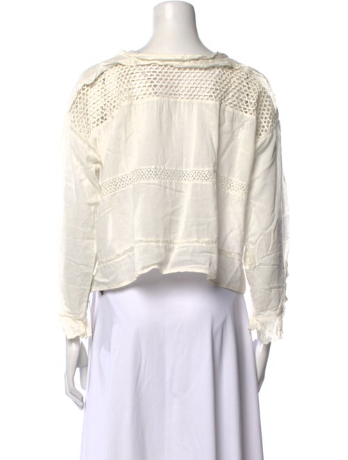 Isabel Marant Bateau Neckline Long Sleeve Crop Top