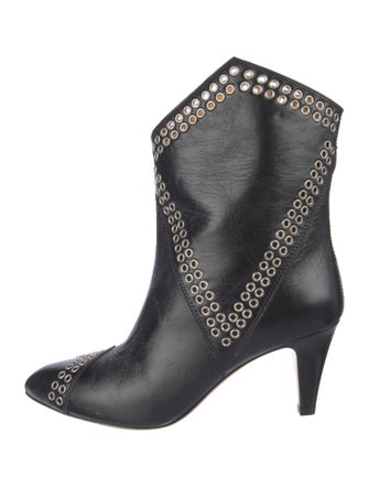 Isabel Marant Leather Eyelet Trim Western Boots