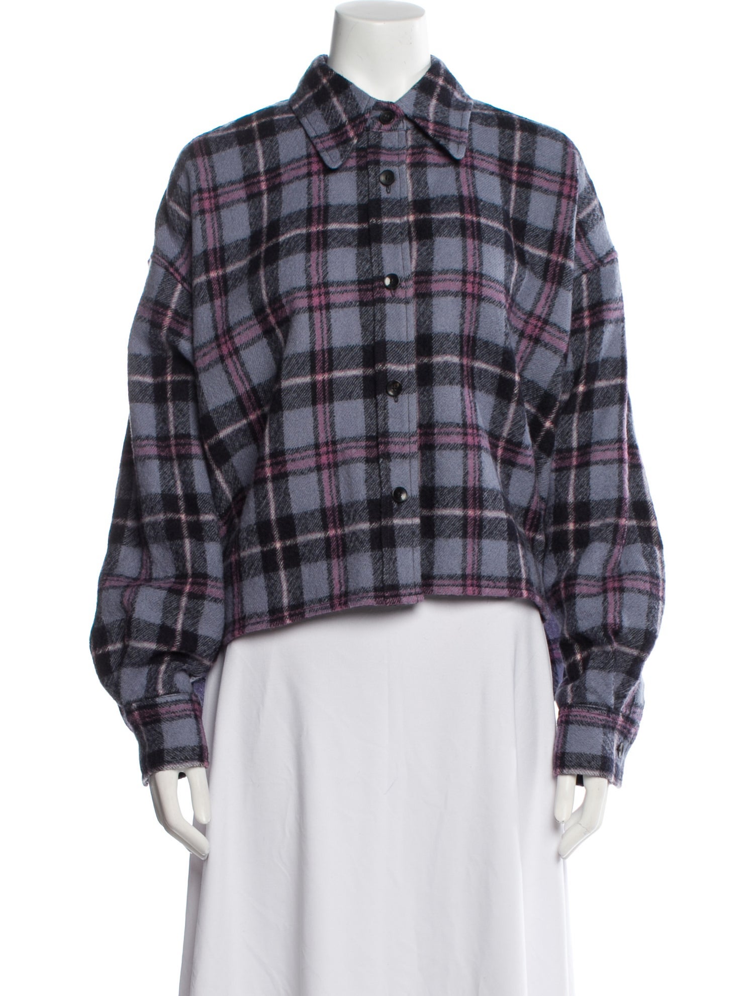 Isabel Marant Virgin Wool Plaid Print Jacket
