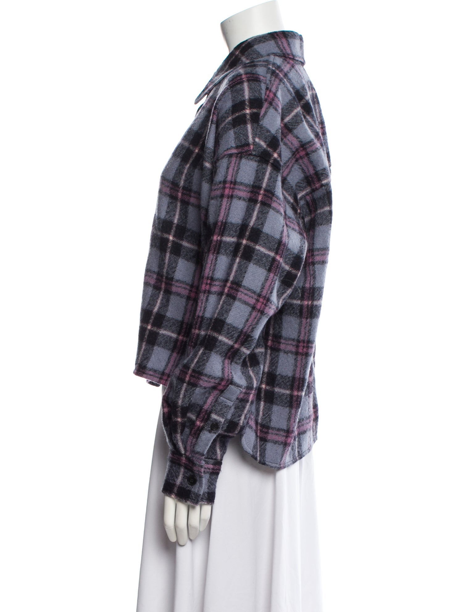 Isabel Marant Virgin Wool Plaid Print Jacket