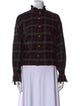 Isabel Marant Plaid Print Mock Neck Button-Up Top