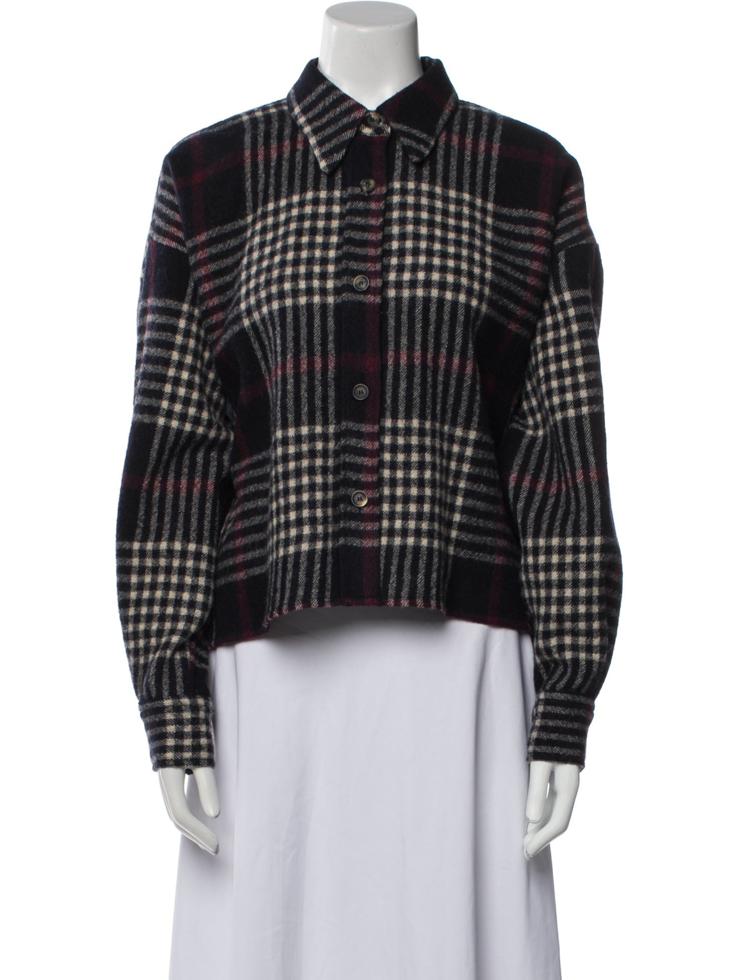 Isabel Marant Virgin Wool Plaid Print Jacket