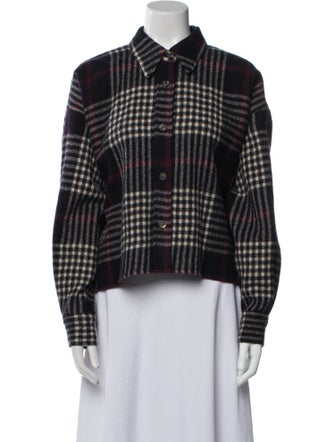 Isabel Marant Virgin Wool Plaid Print Jacket