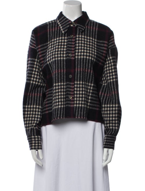Isabel Marant Virgin Wool Plaid Print Jacket