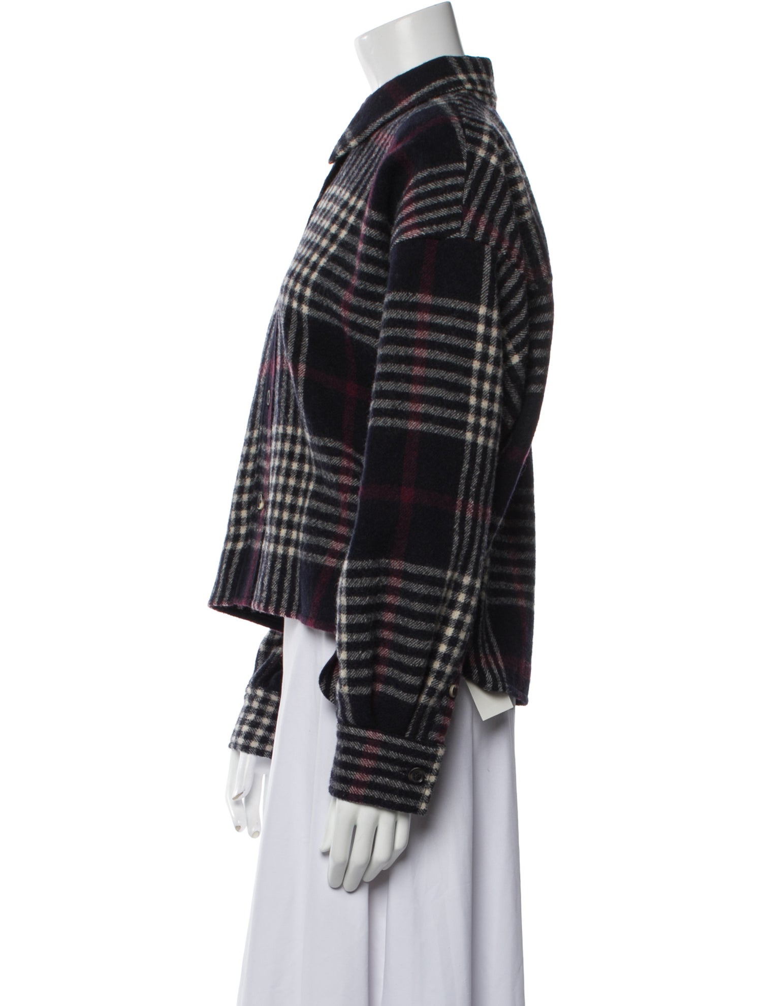 Isabel Marant Virgin Wool Plaid Print Jacket