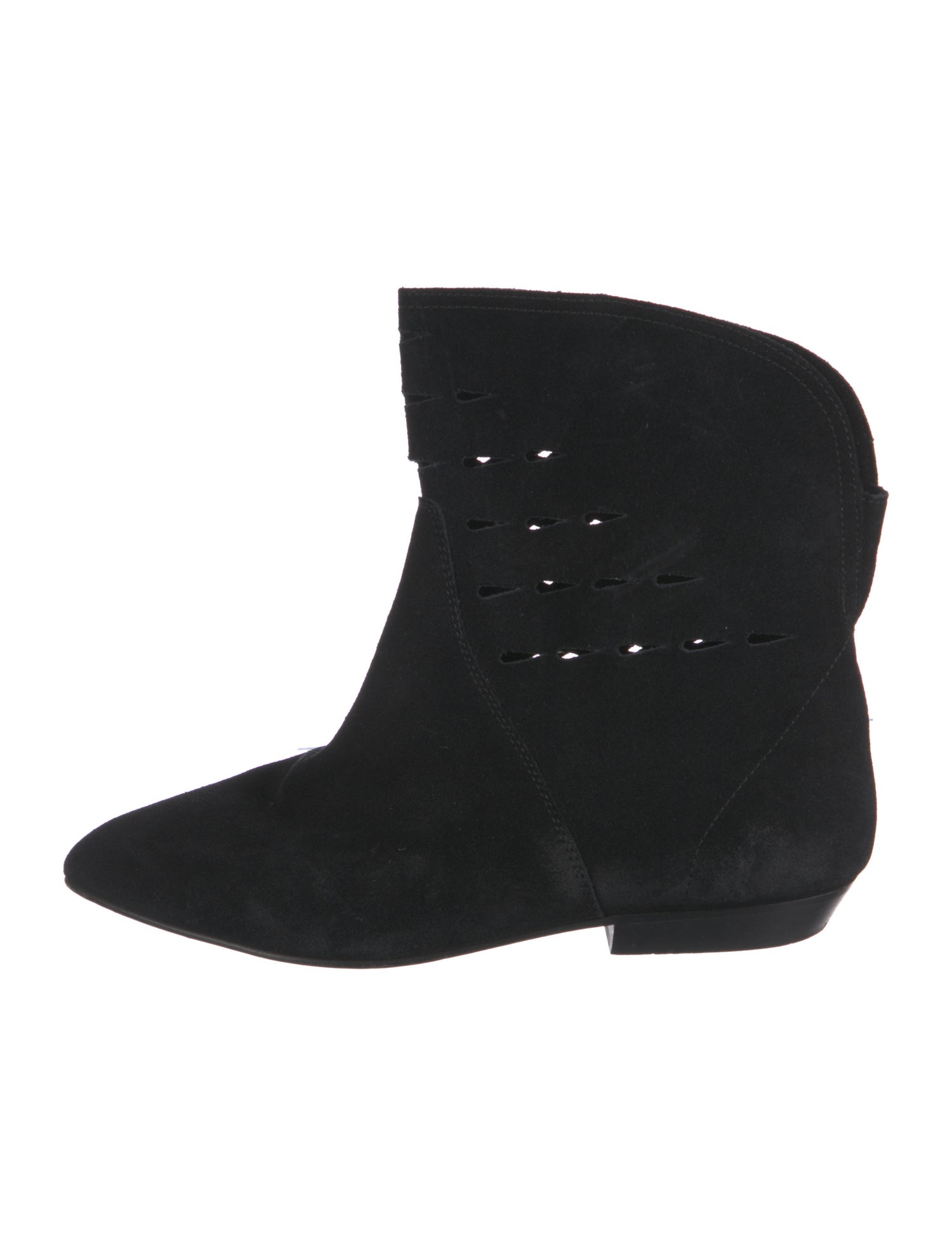 Isabel Marant Suede Lasercut Accents Western Boots