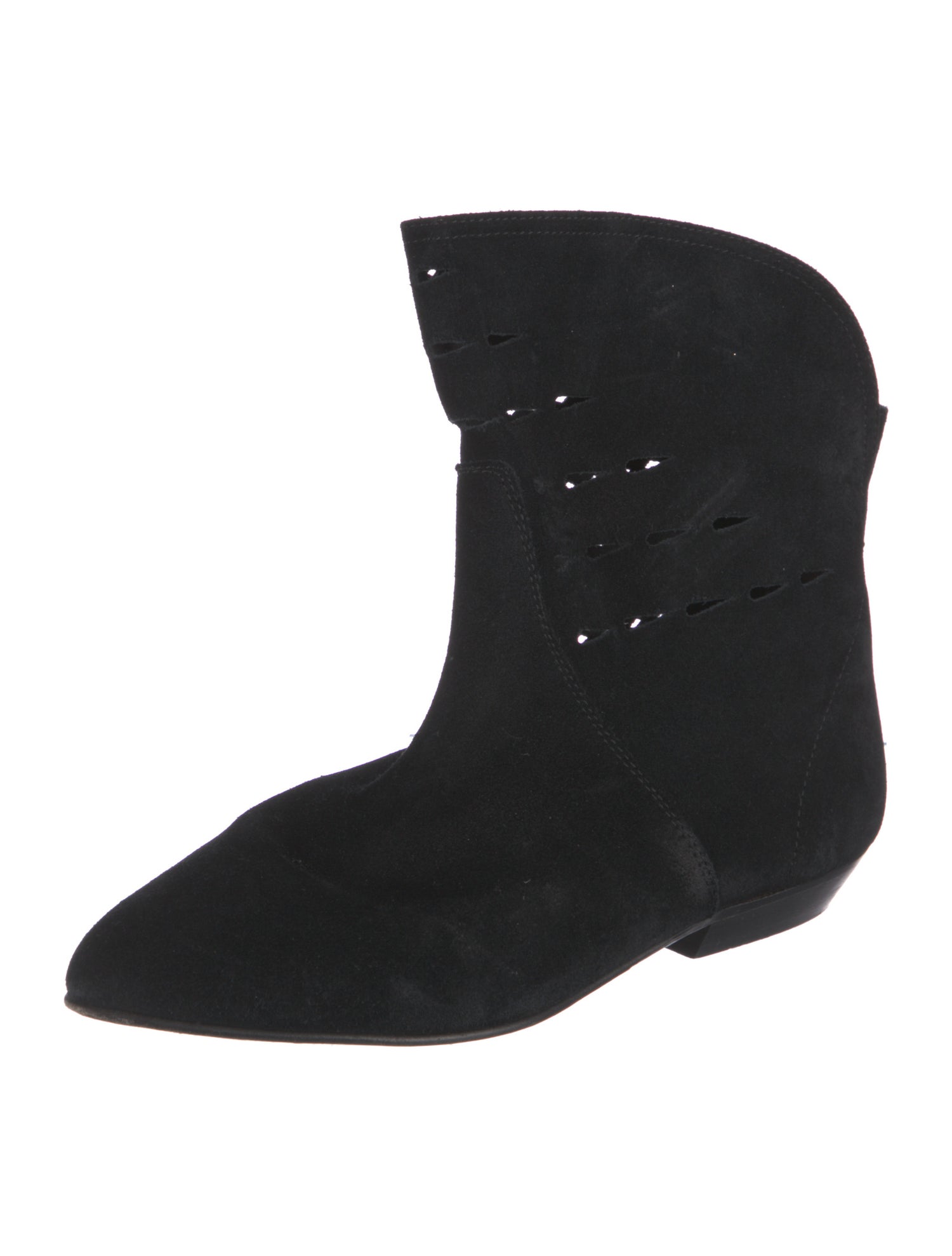 Isabel Marant Suede Lasercut Accents Western Boots