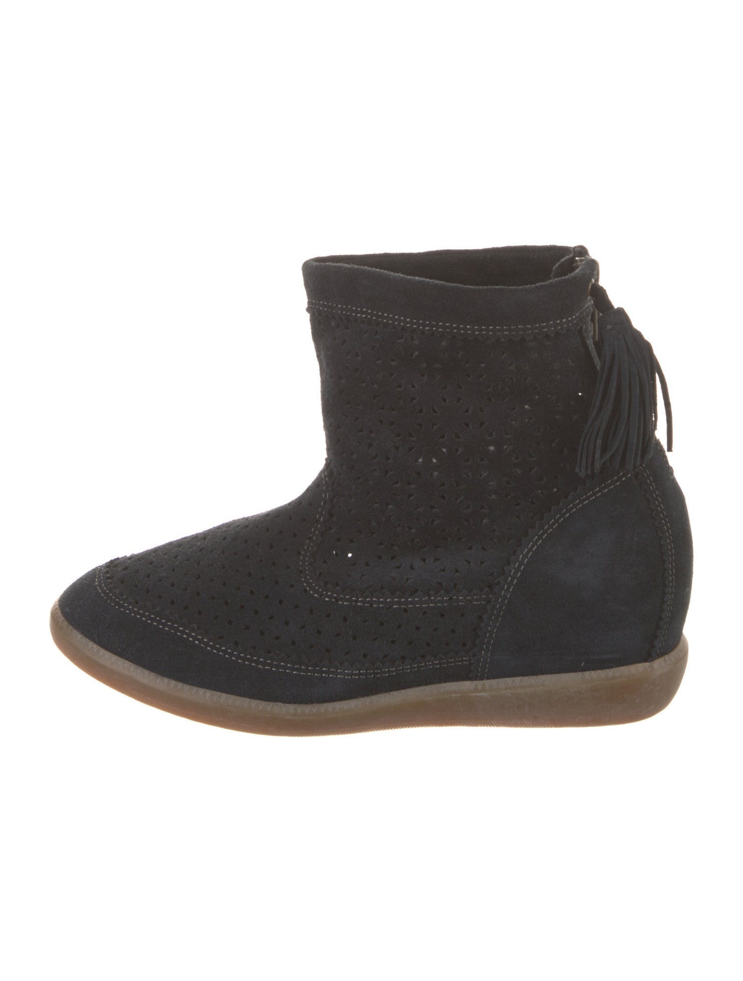 Isabel Marant Suede Tassel Accents Sock Boots