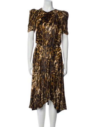 Isabel Marant Animal Print Midi Length Dress