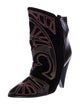 Isabel Marant Leather Embroidered Accent Boots