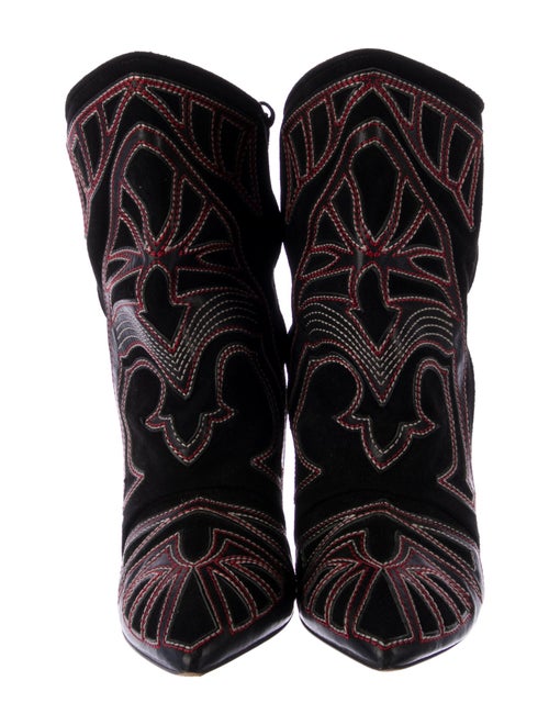 Isabel Marant Leather Embroidered Accent Boots
