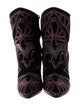 Isabel Marant Leather Embroidered Accent Boots