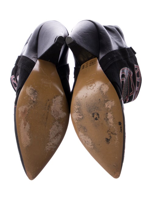 Isabel Marant Leather Embroidered Accent Boots