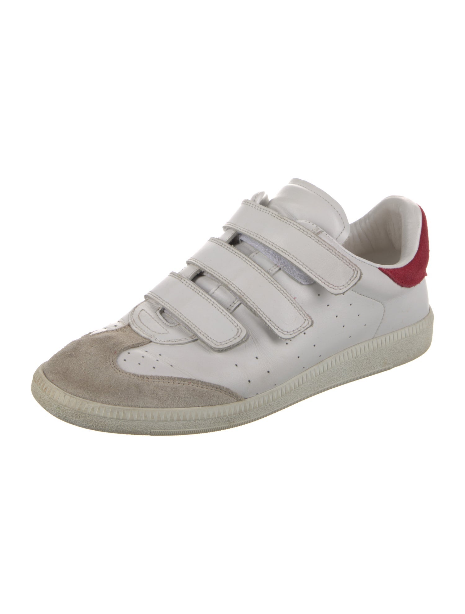 Isabel Marant Leather Colorblock Pattern Sneakers