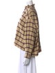 Étoile Isabel Marant Plaid Print Mock Neck Button-Up Top