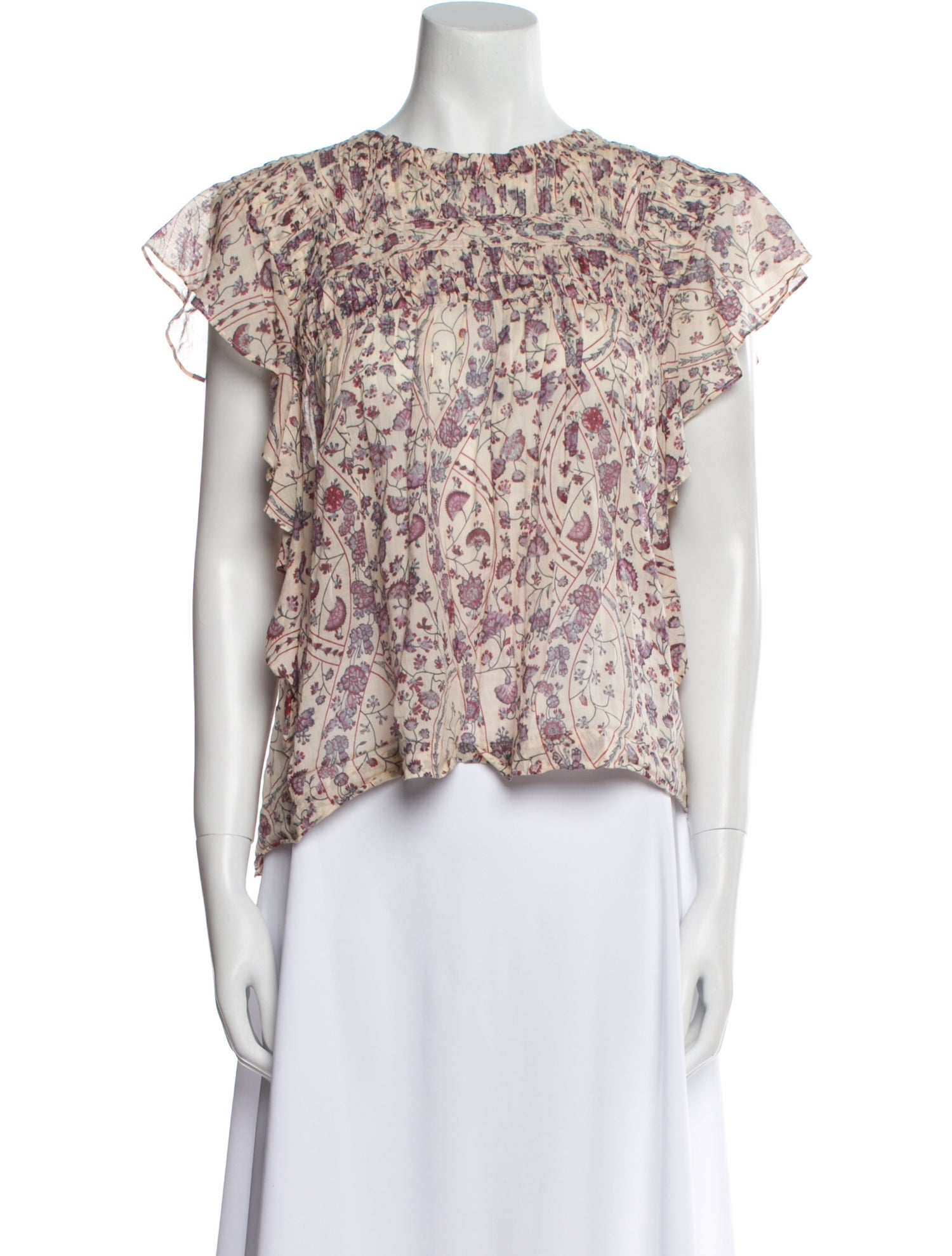 Isabel Marant Floral Print Bateau Neckline Blouse