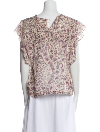 Isabel Marant Floral Print Bateau Neckline Blouse