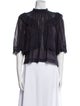 Isabel Marant Mock Neck Three-Quarter Sleeve Crop Top