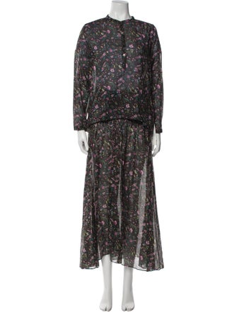 Isabel Marant Silk Floral Print Skirt Set