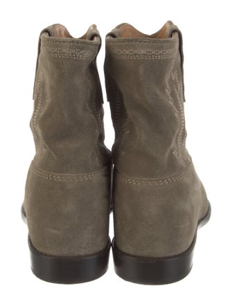 Isabel Marant Suede Embroidered Accent Moto Boots