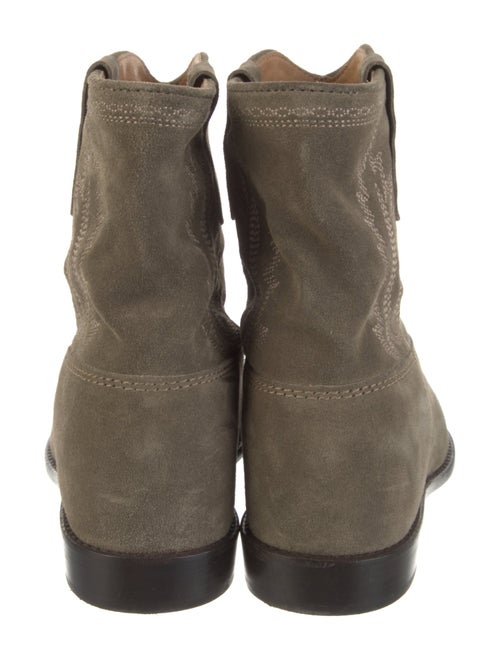 Isabel Marant Suede Embroidered Accent Moto Boots