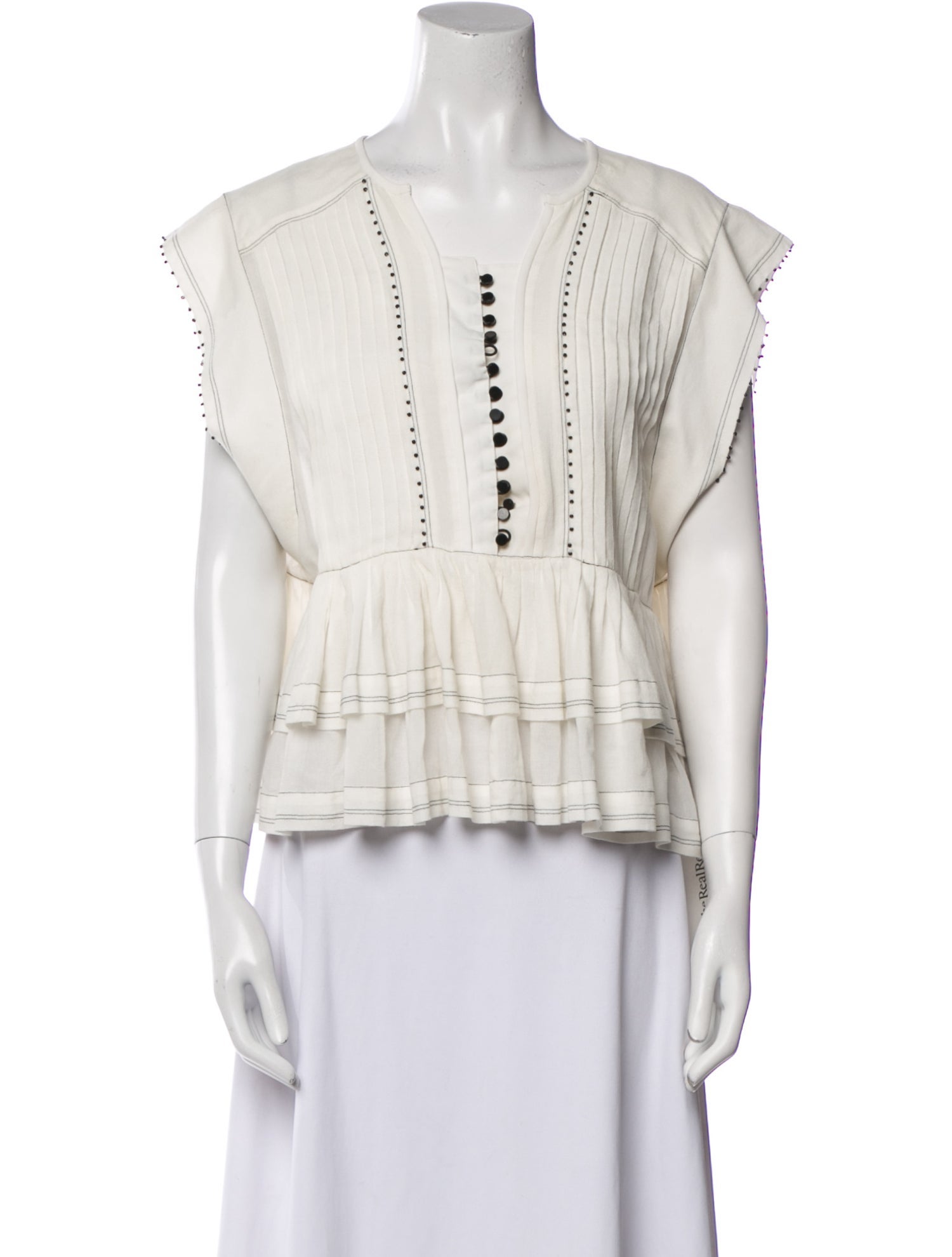 Isabel Marant V-Neck Short Sleeve Blouse