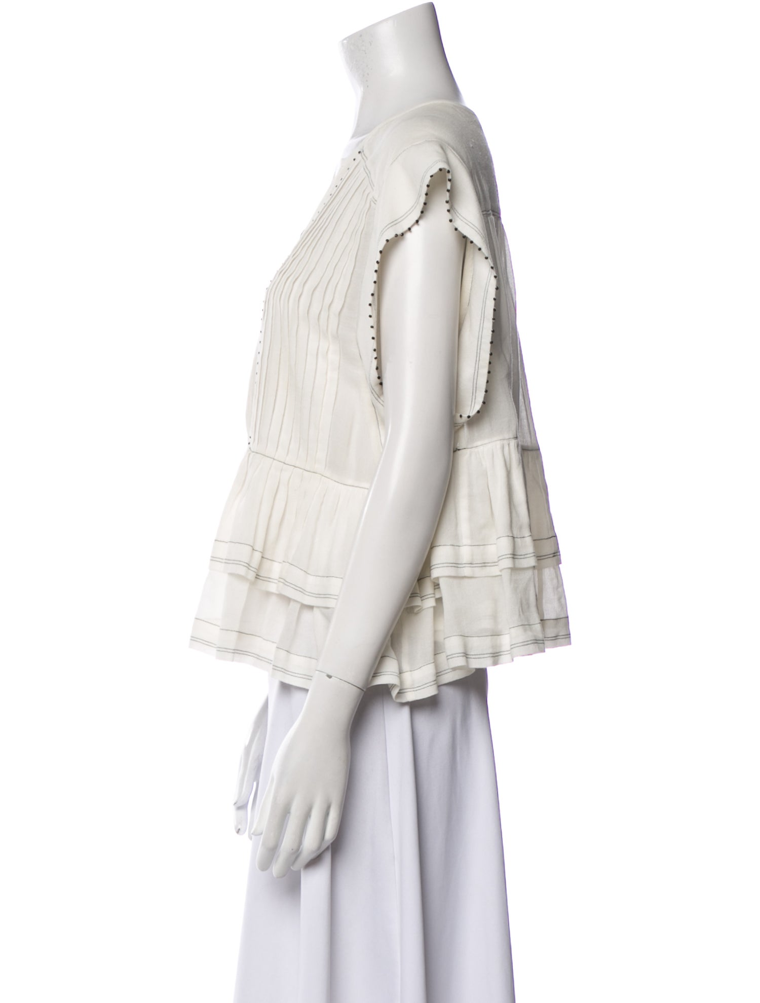 Isabel Marant V-Neck Short Sleeve Blouse