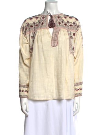 Isabel Marant Graphic Print Tie Neck Blouse