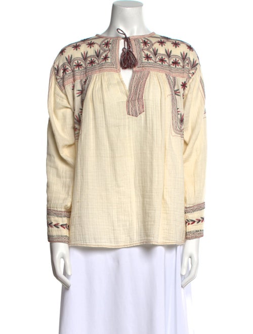 Isabel Marant Graphic Print Tie Neck Blouse