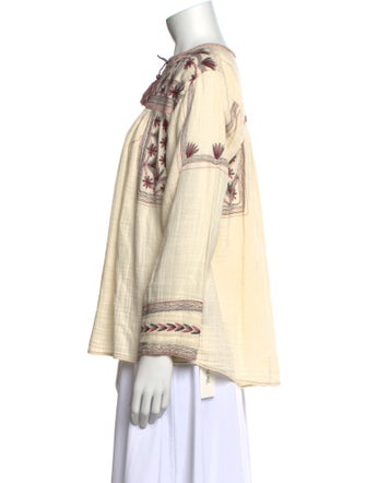 Isabel Marant Graphic Print Tie Neck Blouse