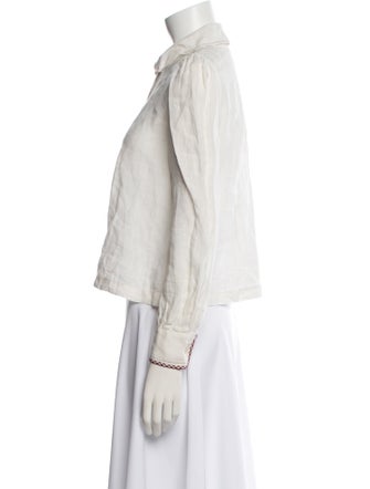 Étoile Isabel Marant Linen Long Sleeve Crop Top